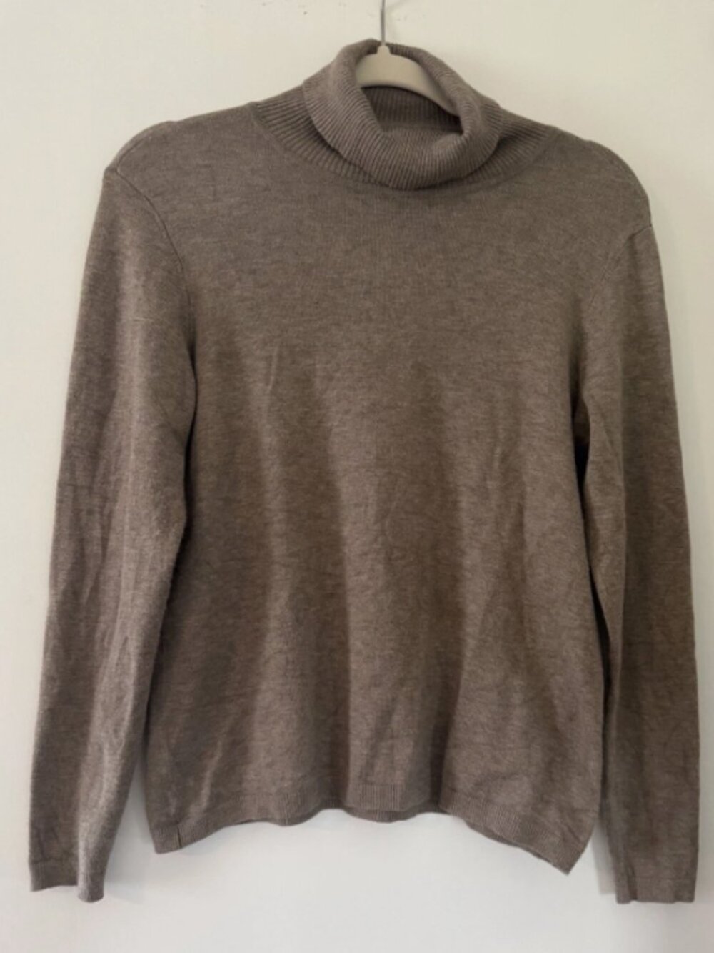 Chico's Brown Turtleneck Pullover Sweater Long Sleeve Rayon/Nylon Knit Sz 0